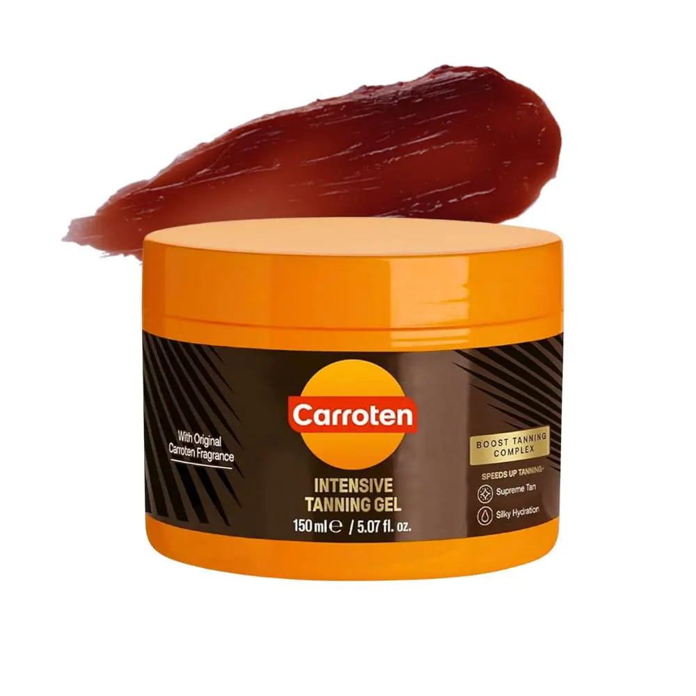 CARROTEN Intensive Tanning Gel - Golden, Flawless Browning Tan Accelerator, Non-Greasy Water-Resistant Body Care Moisturizer with Carrot, Coconut Oil, Vitamin A & E for Smooth Hydration, Made in Greece, 5 Fl Oz