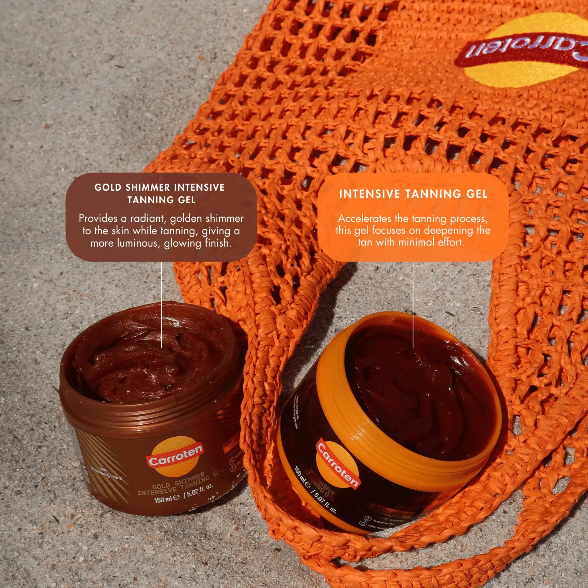 CARROTEN Intensive Tanning Gel - Golden, Flawless Browning Tan Accelerator, Non-Greasy Water-Resistant Body Care Moisturizer with Carrot, Coconut Oil, Vitamin A & E for Smooth Hydration, Made in Greece, 5 Fl Oz