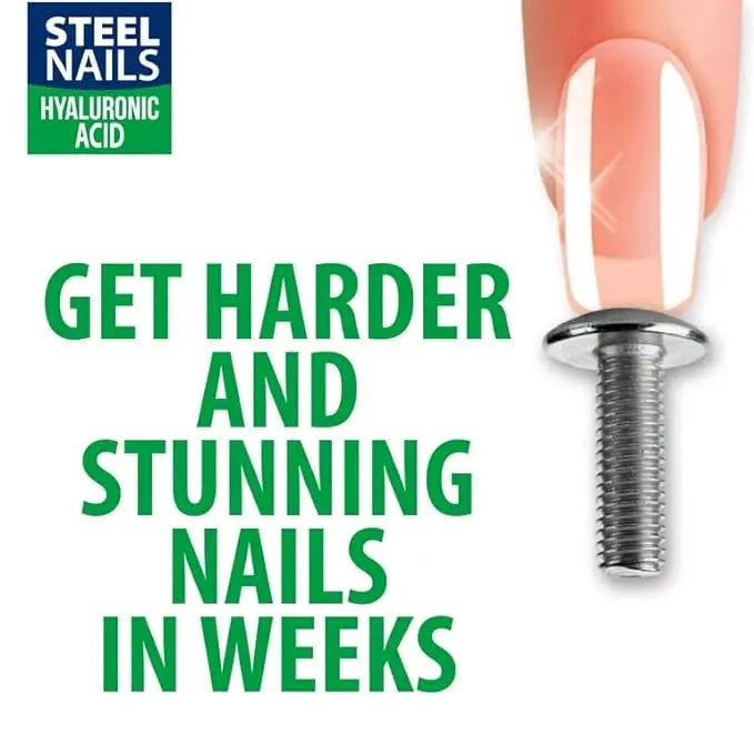 Steel Nails Nail Hardener 12ml with Hyaluronic Acid Calcium Keratin & Garlic for Stronger Nails Uñas de Acero Treatment Manicure