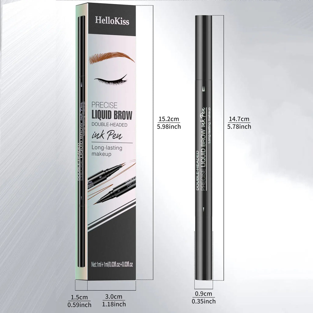 Waterproof Sweat-Proof Smudge-Free Eyebrow Pencil, Liquid Dual-Ended 2-In-1, Long-Lasting Color Lock, Perfect Gift