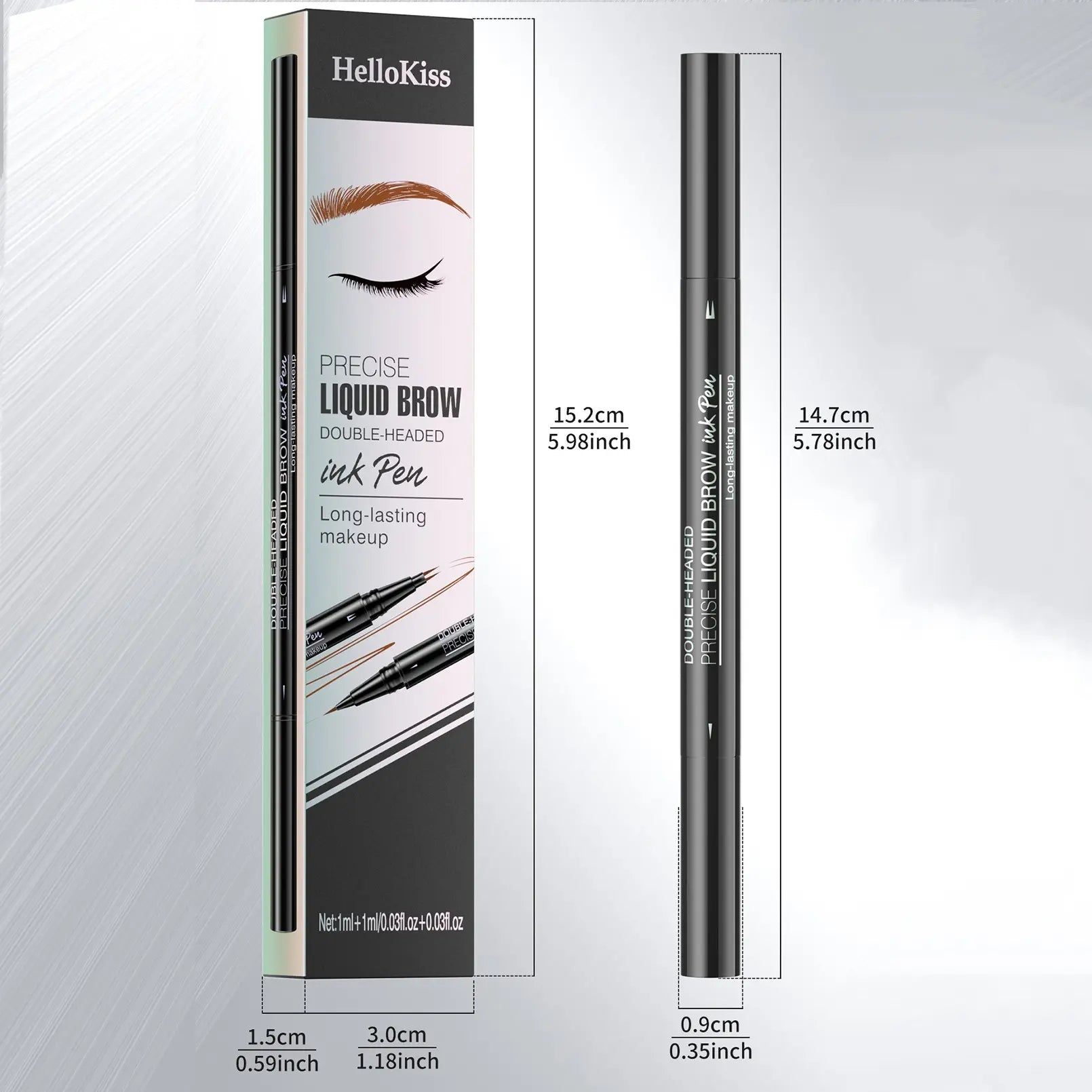 Waterproof Sweat-Proof Smudge-Free Eyebrow Pencil, Liquid Dual-Ended 2-In-1, Long-Lasting Color Lock, Perfect Gift