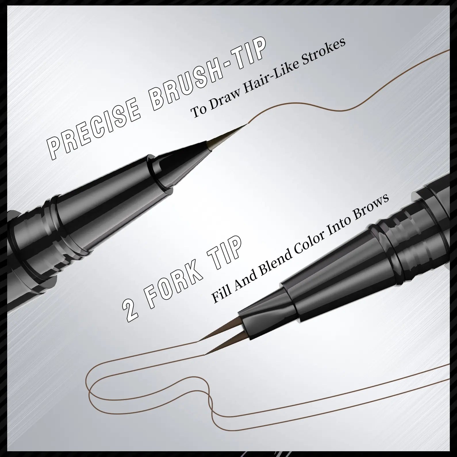 Waterproof Sweat-Proof Smudge-Free Eyebrow Pencil, Liquid Dual-Ended 2-In-1, Long-Lasting Color Lock, Perfect Gift