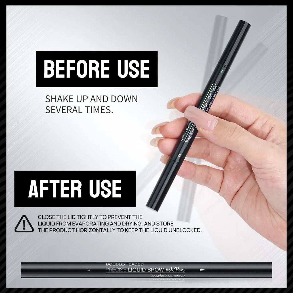 Waterproof Sweat-Proof Smudge-Free Eyebrow Pencil, Liquid Dual-Ended 2-In-1, Long-Lasting Color Lock, Perfect Gift
